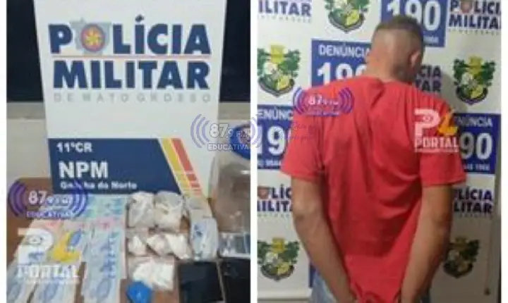 Homem com mandado em aberto devido incêndio a comércios de Paranatinga é preso com drogas em Gaúcha do Norte