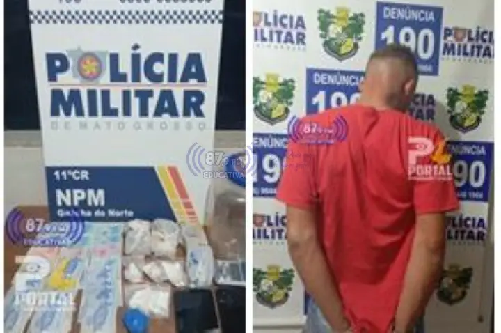 Homem com mandado em aberto devido incêndio a comércios de Paranatinga é preso com drogas em Gaúcha do Norte