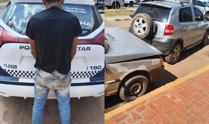 Homem embriagado furta carro com passageira dentro e causa acidente