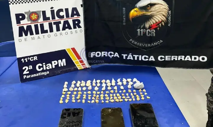 Idoso é preso com 114 porções de pasta base de cocaína e maconha em Paranatinga