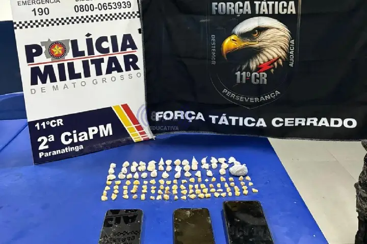 Idoso é preso com 114 porções de pasta base de cocaína e maconha em Paranatinga