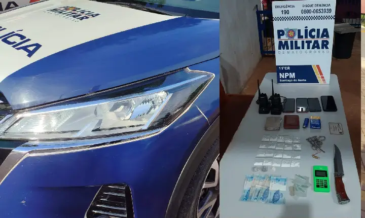 Polícia Militar de Santiago do Norte Prende Dois Suspeitos por Tráfico de Drogas