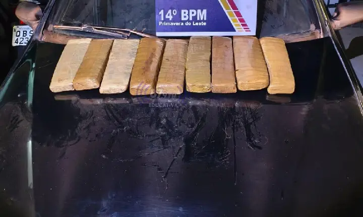 Polícia Militar prende três suspeitos com 9 tabletes de maconha em Primavera do Leste