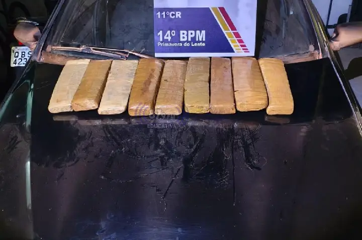 Polícia Militar prende três suspeitos com 9 tabletes de maconha em Primavera do Leste