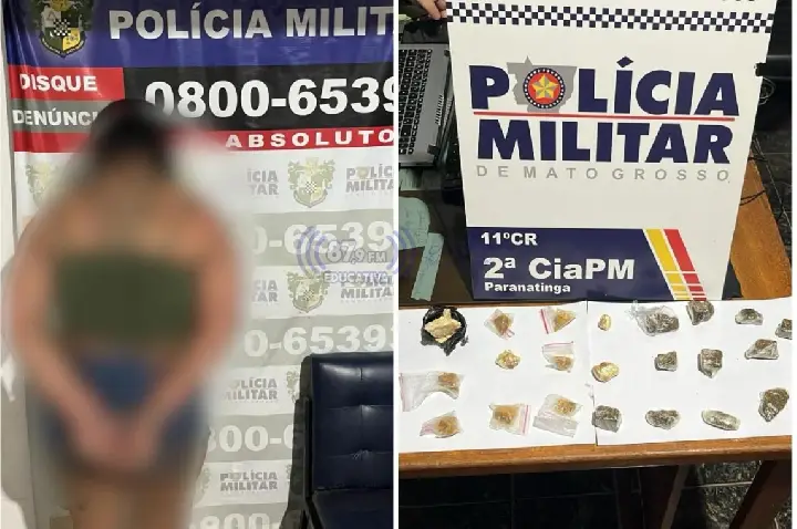 Tráfico na modalidade “delivery de drogas” termina com mulher detida pela Polícia Militar em Paranatinga