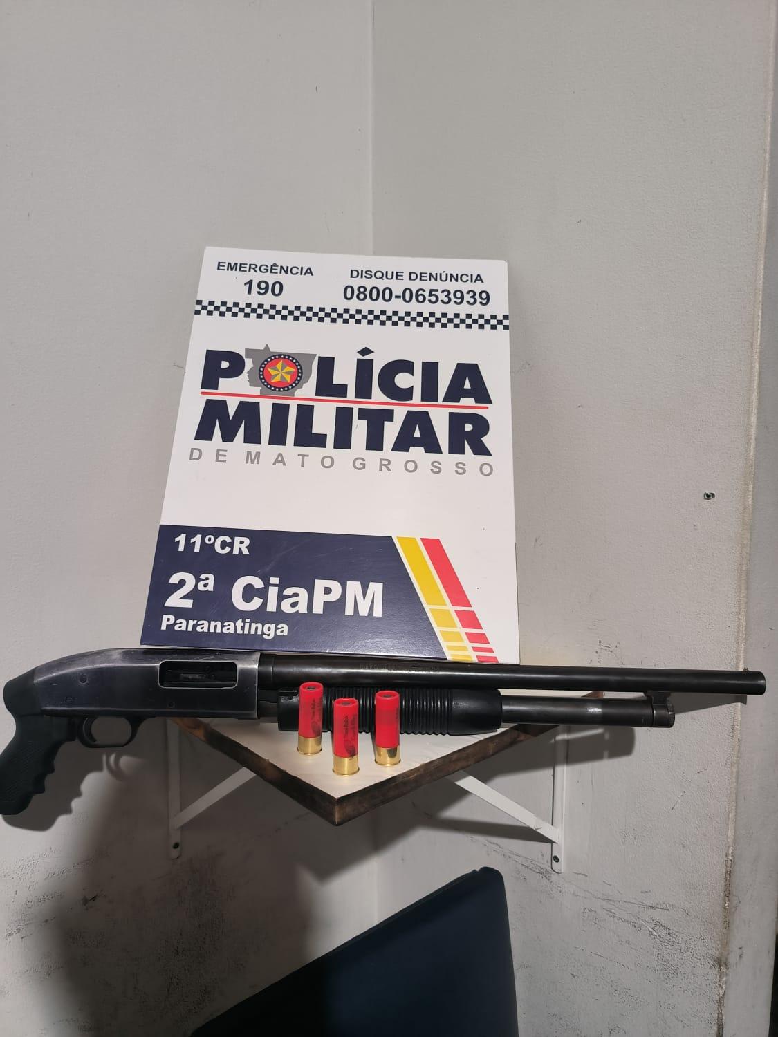 PM de Paranatinga detém caminhoneiro que portava espingarda calibre 12