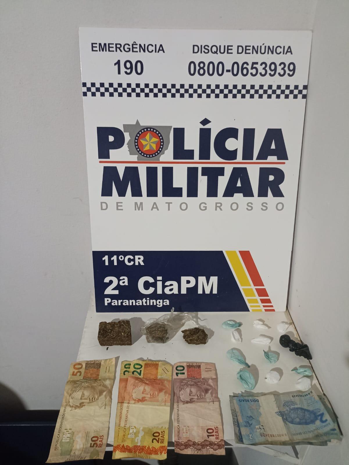 PM de Paranatinga prende grupo por tráfico de drogas na rua Travessa Campos