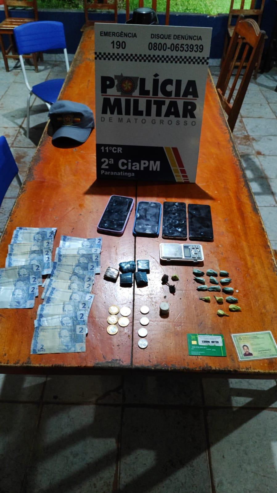PM prende suspeito por tráfico de drogas em kitnet no centro de Paranatinga