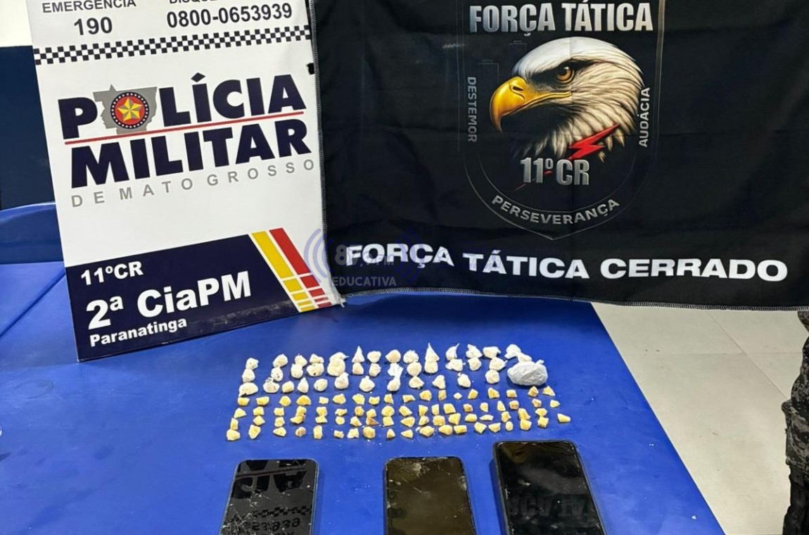 Idoso é preso com 114 porções de pasta base de cocaína e maconha em Paranatinga